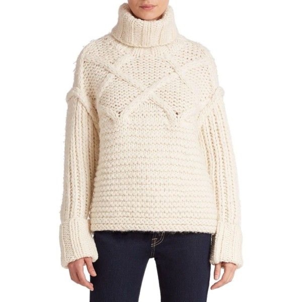 Apiece Apart Lucia wool & alpaca fisherman’s turtleneck sweater. 🤍
